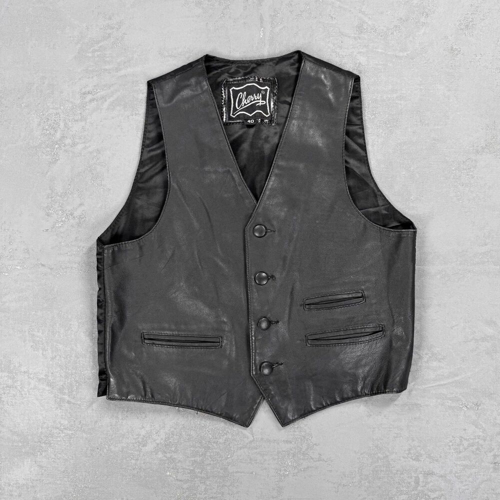 Vintage Cherry Genuine Leather  Vest Size 40, Men's Medium
